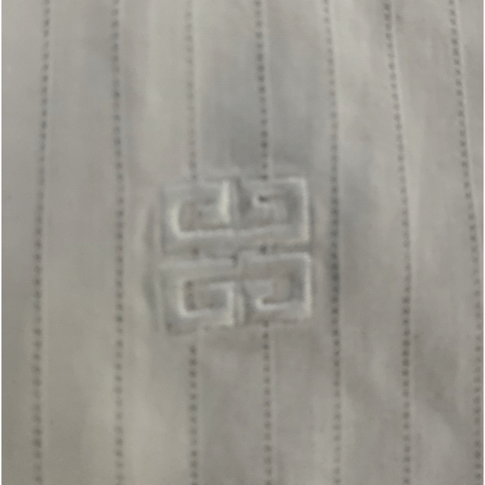 GIVENCHY White & Silver Lurex  Pinstripes Pleated  Mens Shirt IT 38, US S - Picture 10 of 12